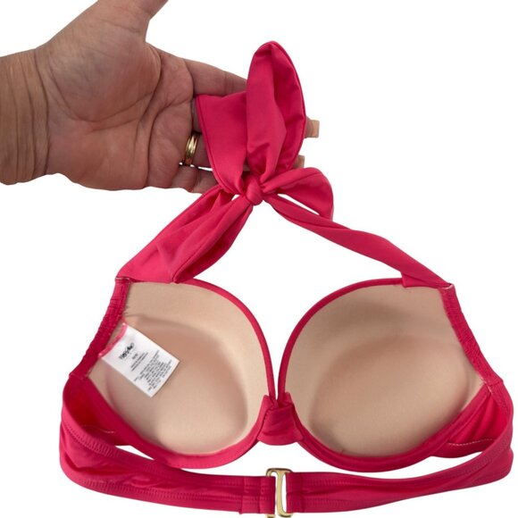 Mossimo Womens Halter Tie Bikini Top SZ M - Padded Push-Up Adjustable Back Strap - Picture 4 of 9